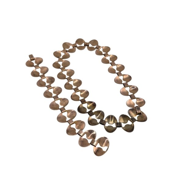 Vintage Enameled Necklace And Bracelet Set (A7108) - Picture 2 of 3